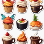 Food Art & Mini Characters - Sticker Sheet v15